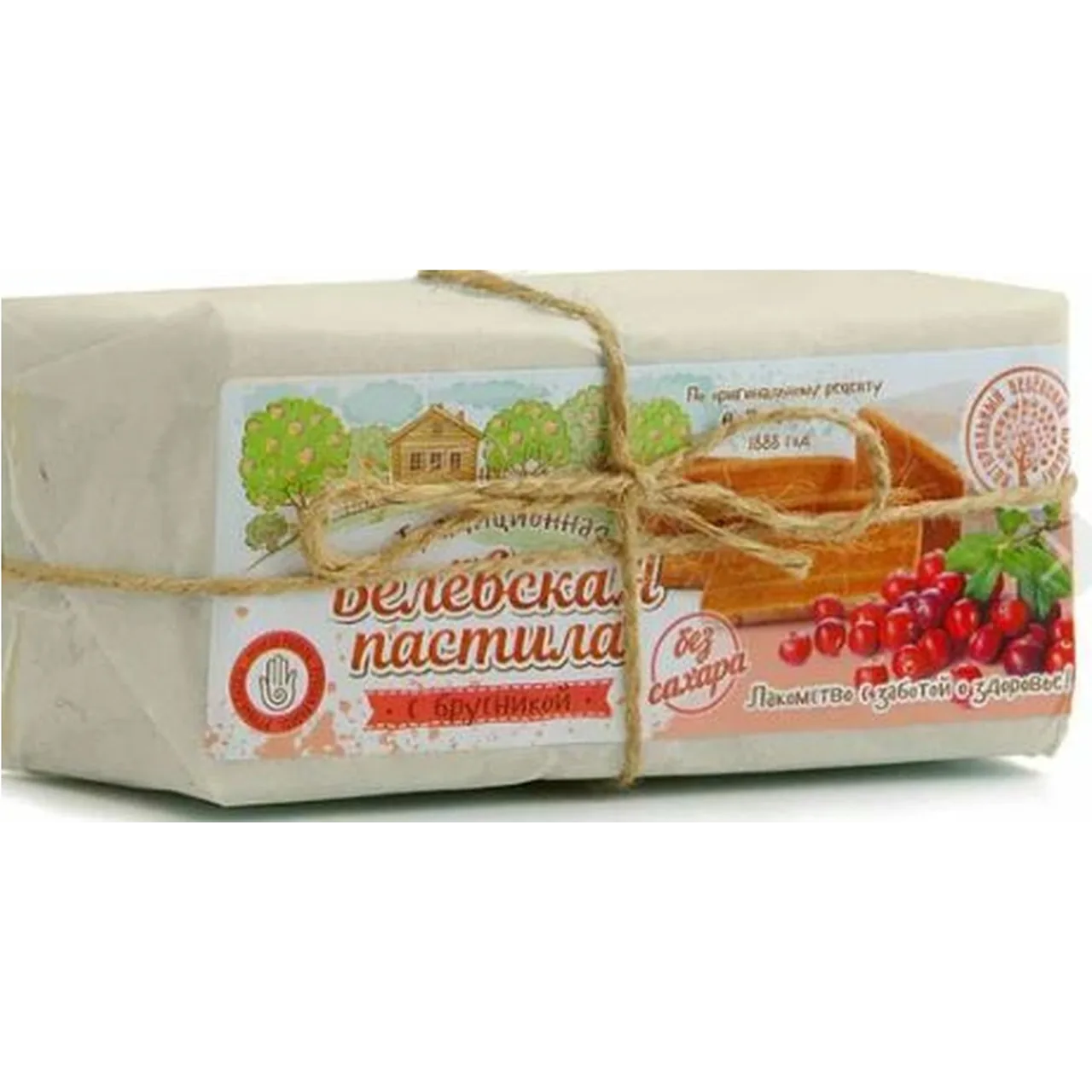 Пастила Белевская с Брусникой в пергаменте (без сахара)