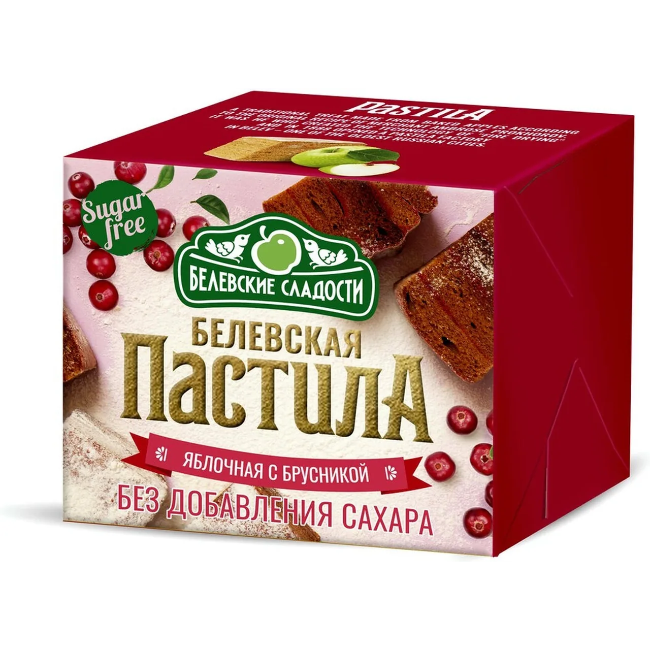 Пастила Белевская "Яблоко с Брусникой" без сахара